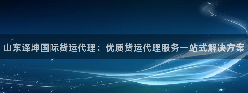 尊龙2016：山东泽坤国际货运代理：优质货运代理服务一站