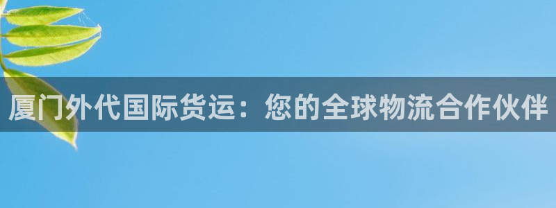 尊龙凯时登陆入口：厦门外代国际货运：您的全球物流合作伙伴